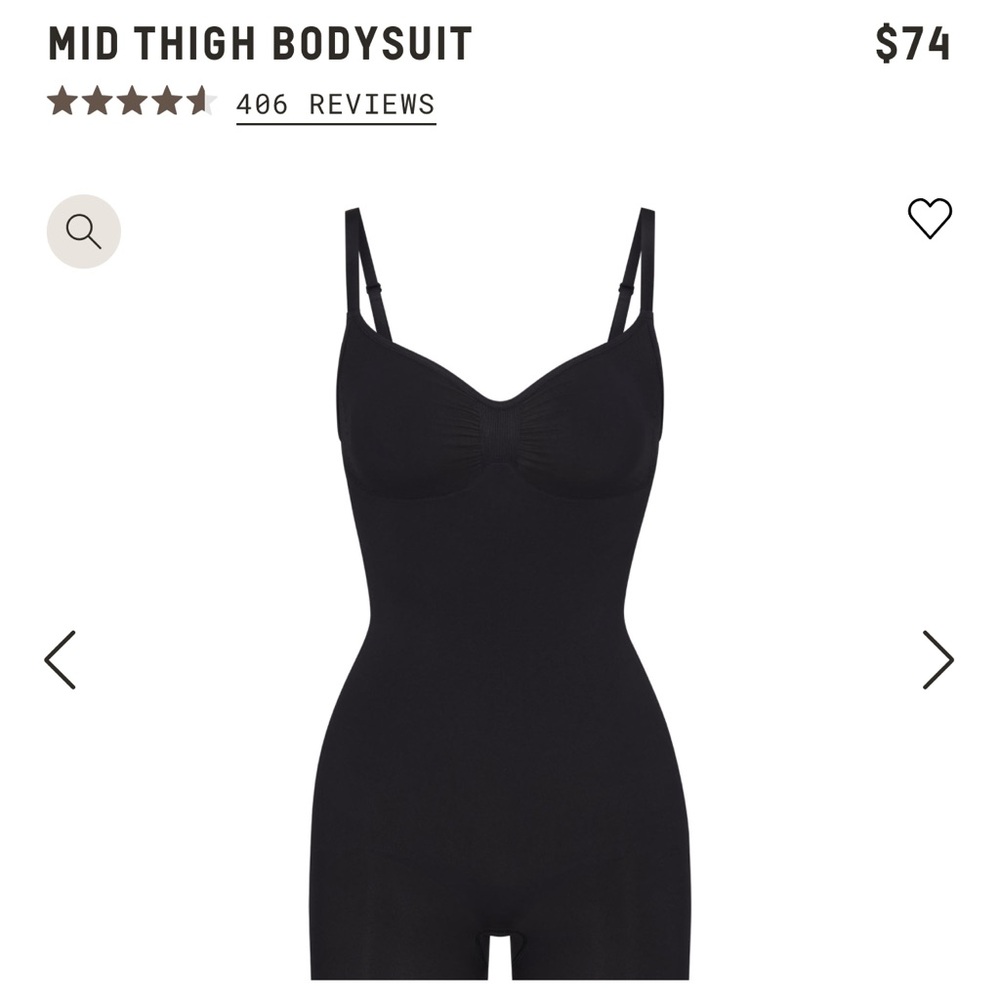 Skim’s NEW every day sculpt mid thigh, bodysuit size medium color Onyx